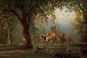 Albert Bierstadt Departure of an Indian War Party France oil painting artist